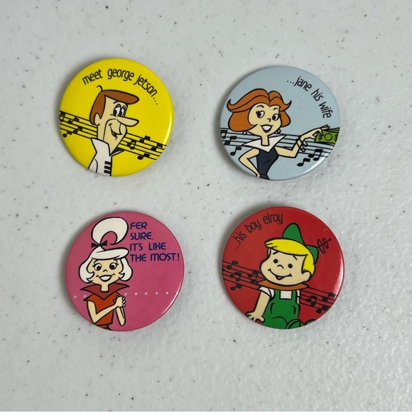 Hanna Barbara Productions Other - The Jetsons Cartoon Lot of 4 Pinback Button 1983 George Judy Jane Elroy